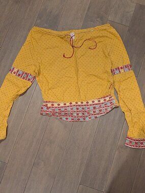 Replay boho crop blouse top